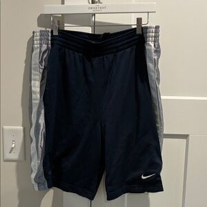 Nike Men’s Dark Blue and Silver Basketball Shorts